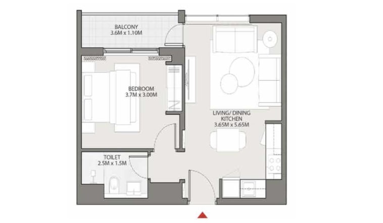 1BEDROOM TYPE A (with balcony)